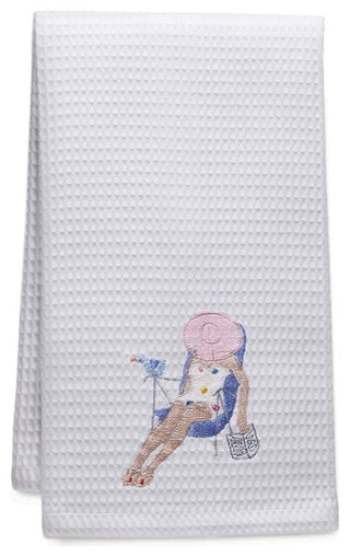 Waffle Weave Guest Towel,Hemmed Edge, Siesta Lady