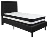 Roxbury Twin Size Tufted Upholstered Platform Bed With Pocket Spring Mattress