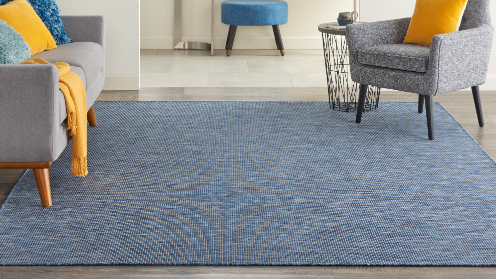 Nourison Positano Contemporary Area Rug, Navy Blue, 10'x14'
