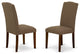 Encinal Parson Chair With Mahogany Leg And Linen Fabric Dark Coffee Set of 2