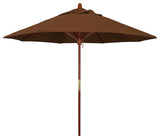 9' Square Push Lift Wood Umbrella, Olefin, Teak