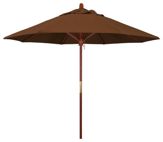 9' Square Push Lift Wood Umbrella, Olefin, Teak