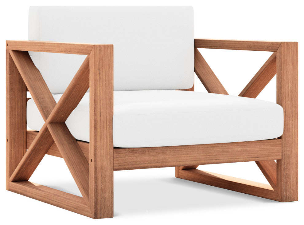 Anguilla Waterproof Fabric Upholstered Outdoor Chair, Off White