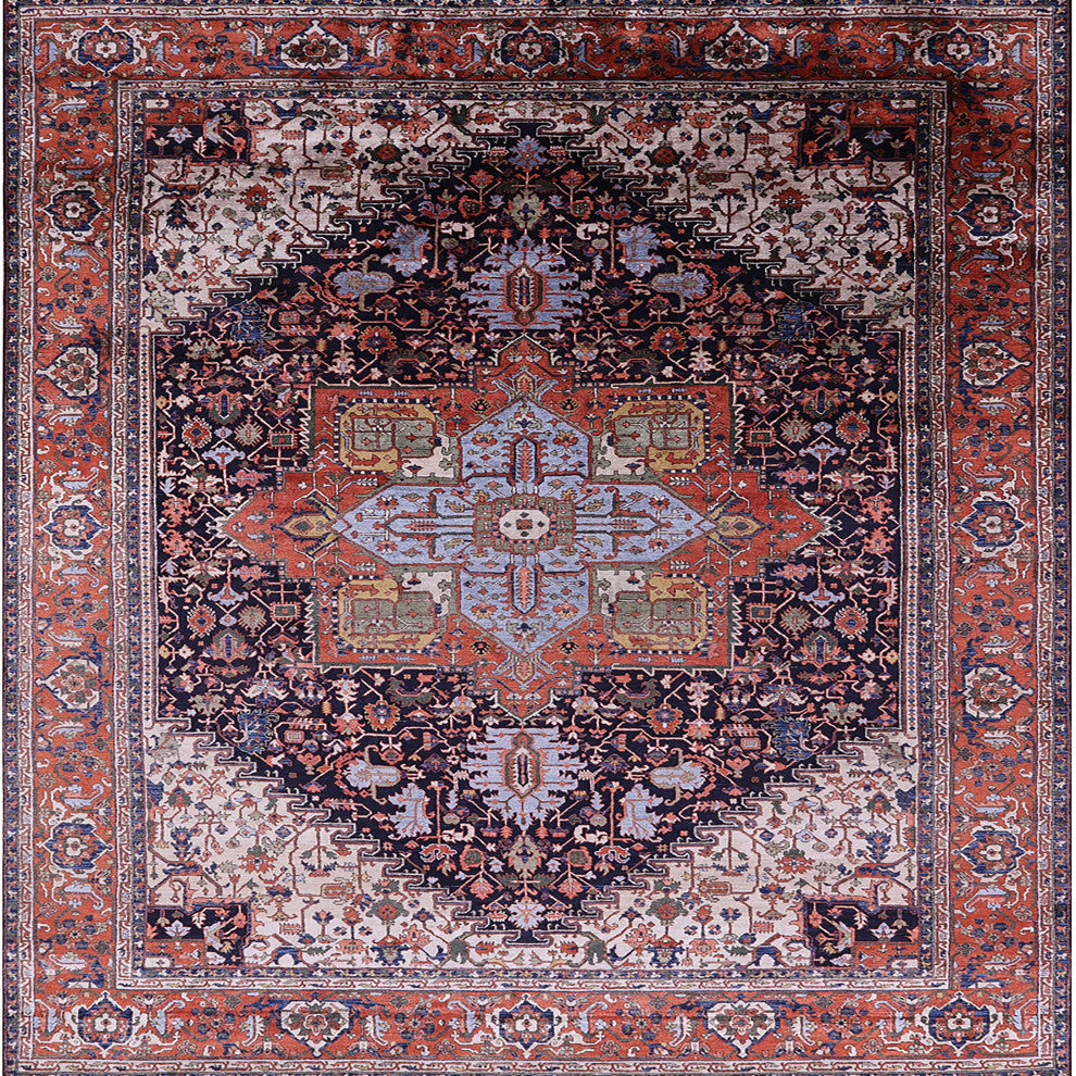 Ahgly Company Indoor Square Mid-Century Modern Area Rugs, 6' Square