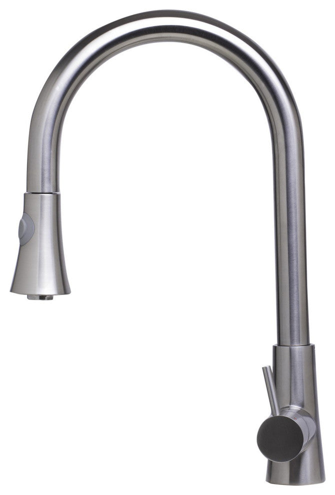 AB2034-BSS Solid Brushed Stainless Steel Pull Down Single Hole Kitchen Faucet