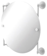 Monte Carlo Round Frameless Rail Mounted Mirror, Matte White