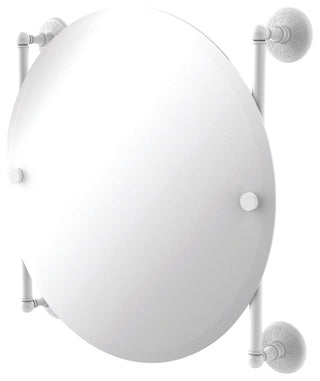 Monte Carlo Round Frameless Rail Mounted Mirror, Matte White