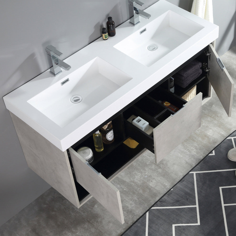 Dowell 18" FTB Resin Bathroom Vanity Basin, White, 48wx18dx6h Double