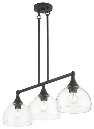 3 Light Bronze Linear Chandelier