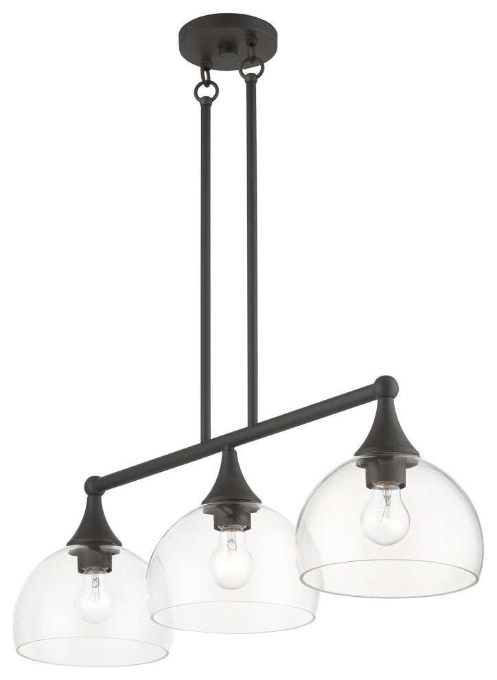 3 Light Bronze Linear Chandelier