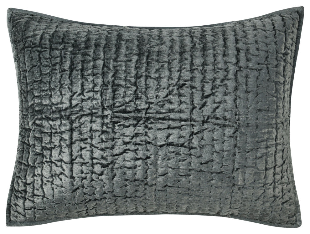 Dimitry Velvet Sham in Bay Green by Kosas Home, Bay Green, Standard Sham