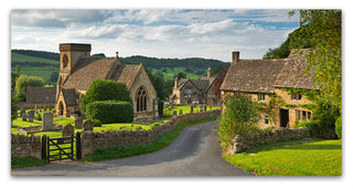 Adam Burton 'Village with a View' Canvas Art, 32"x16"