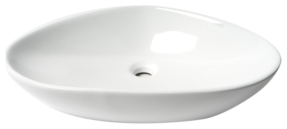 White 23" Fancy Above Mount Ceramic Sink