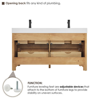 Cascadia Bathroom Vanity, Weathered Fir, 60", With Mirror