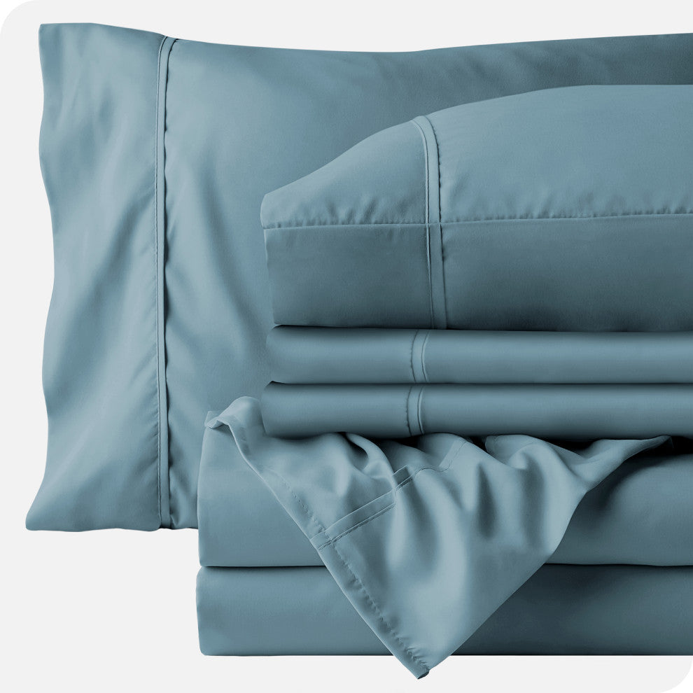 Bare Home 6-Piece Microfiber Sheet Set, Coronet Blue, Queen