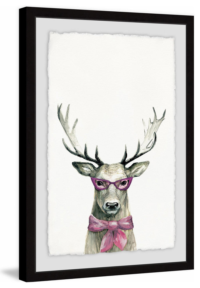 "Pink Buck" Framed Painting Print, 12"x18"