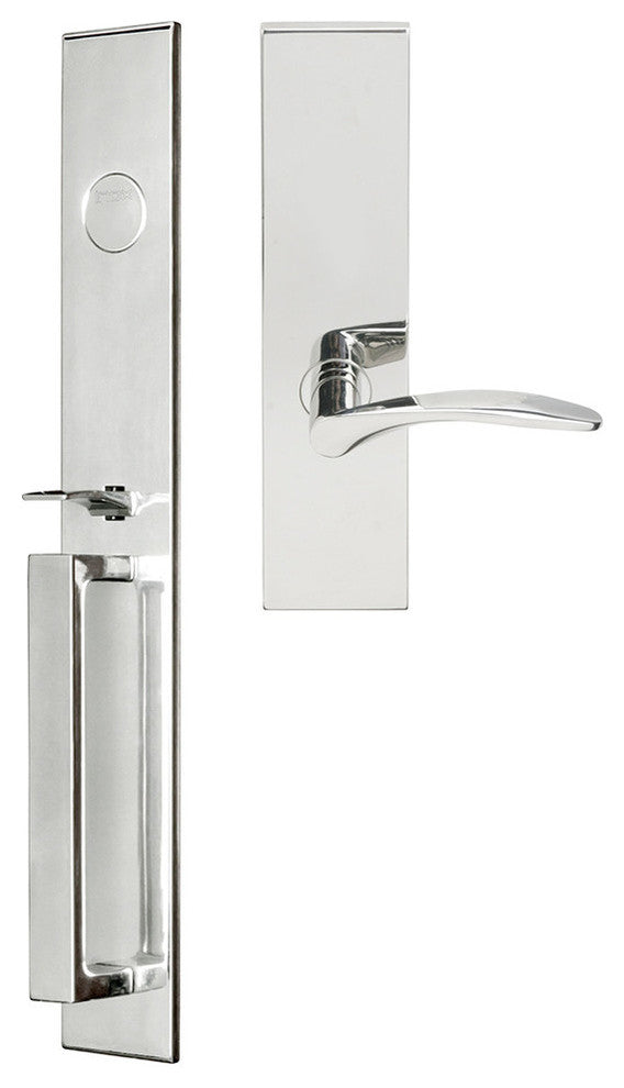 Crest Lever, Mortise Dummy Handleset, Left Hand, Polished Stainless Steel