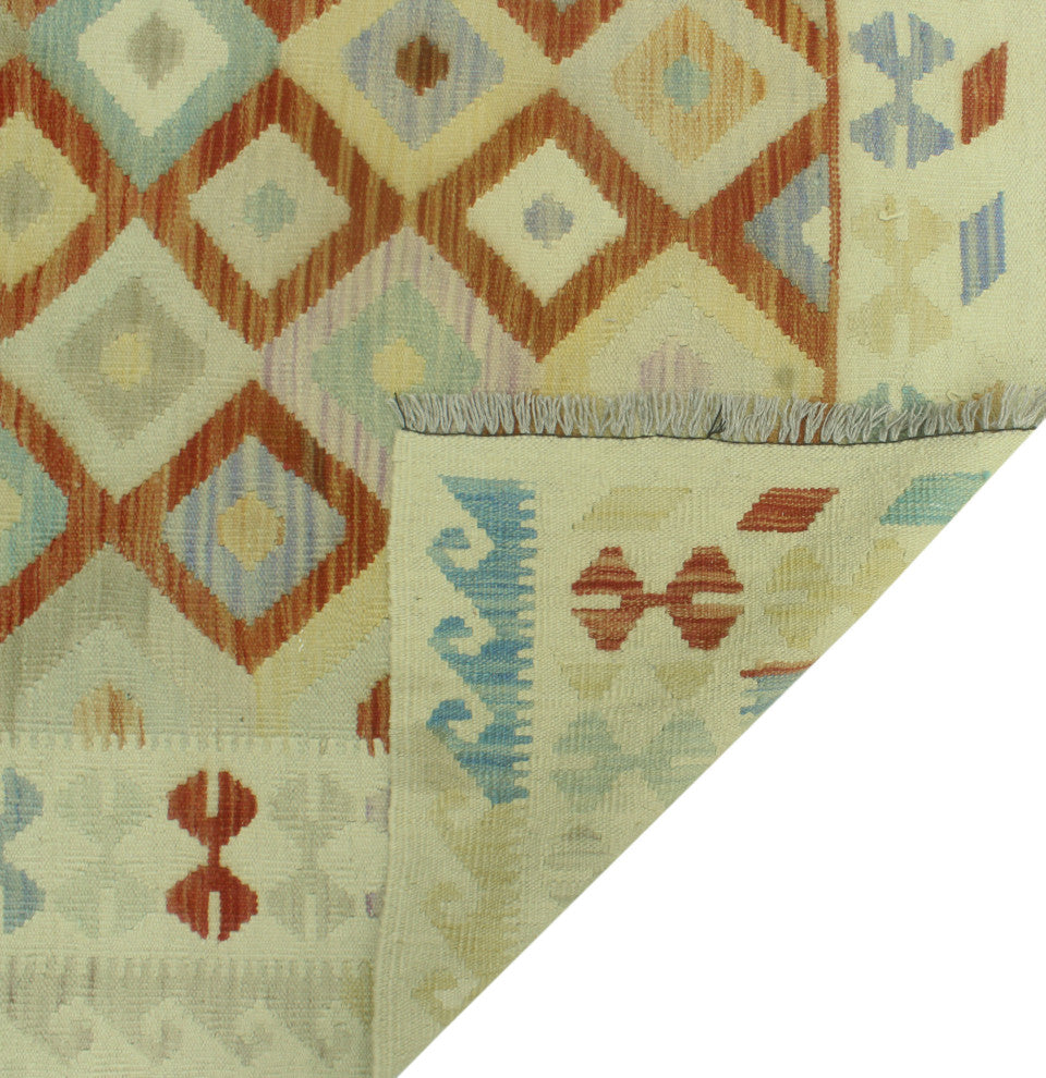 Sun Faded Kilim Malikzay Ivory Rug