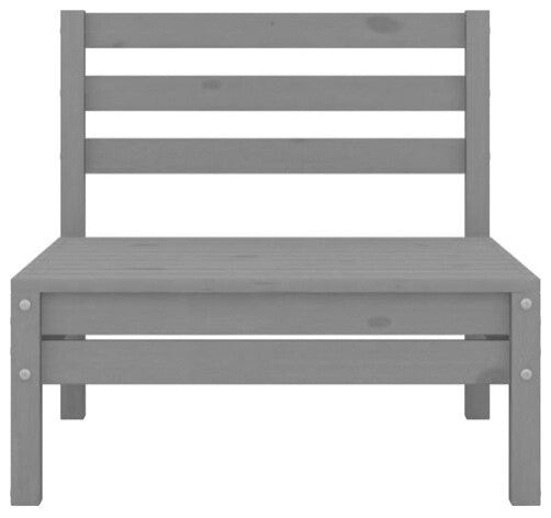 vidaXL Patio Furniture Outdoor Patio Sofa Chair Armless Gray Solid Wood Pine