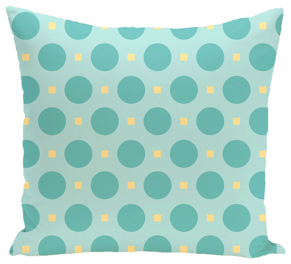 Dot Dash Geometric Print Pillow, Jade, 18"x18"