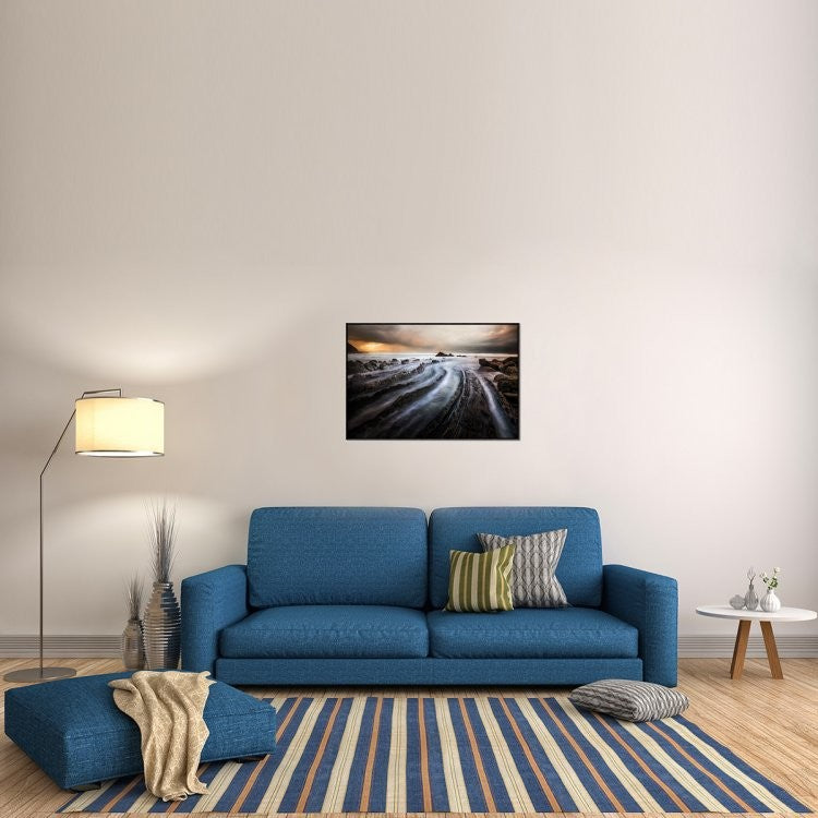 "Sculpted by the sea" Framed Canvas Giclee by Cuomo Massimo, 37x25"