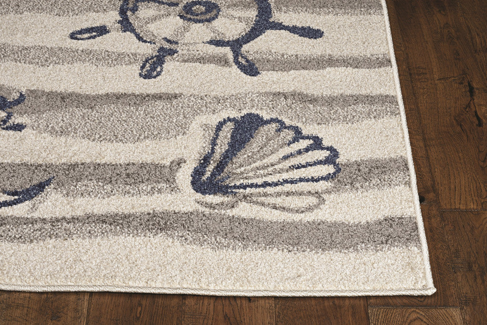 Lucia Ivory Seashore Indoor/Outdoor Accent Rug, Ivory, 7'7" X 10'10"