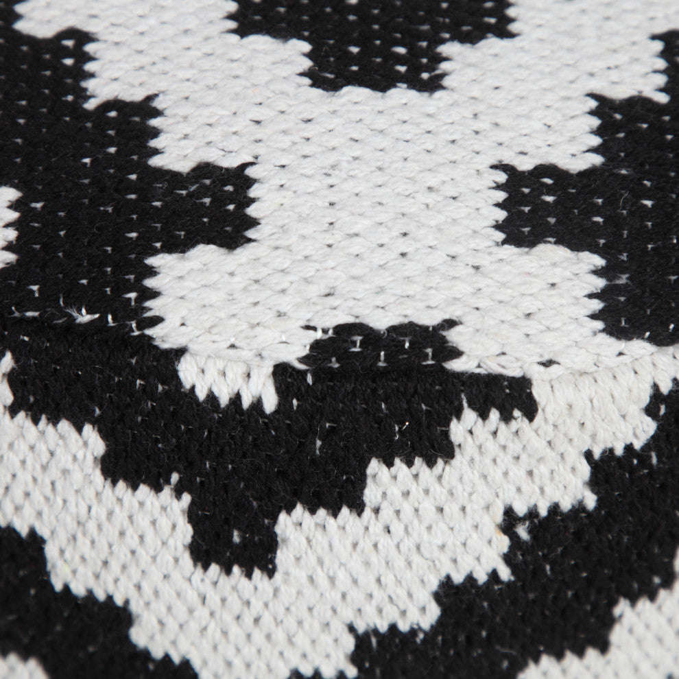 Modern Geometric Medallion Pouf Ottoman