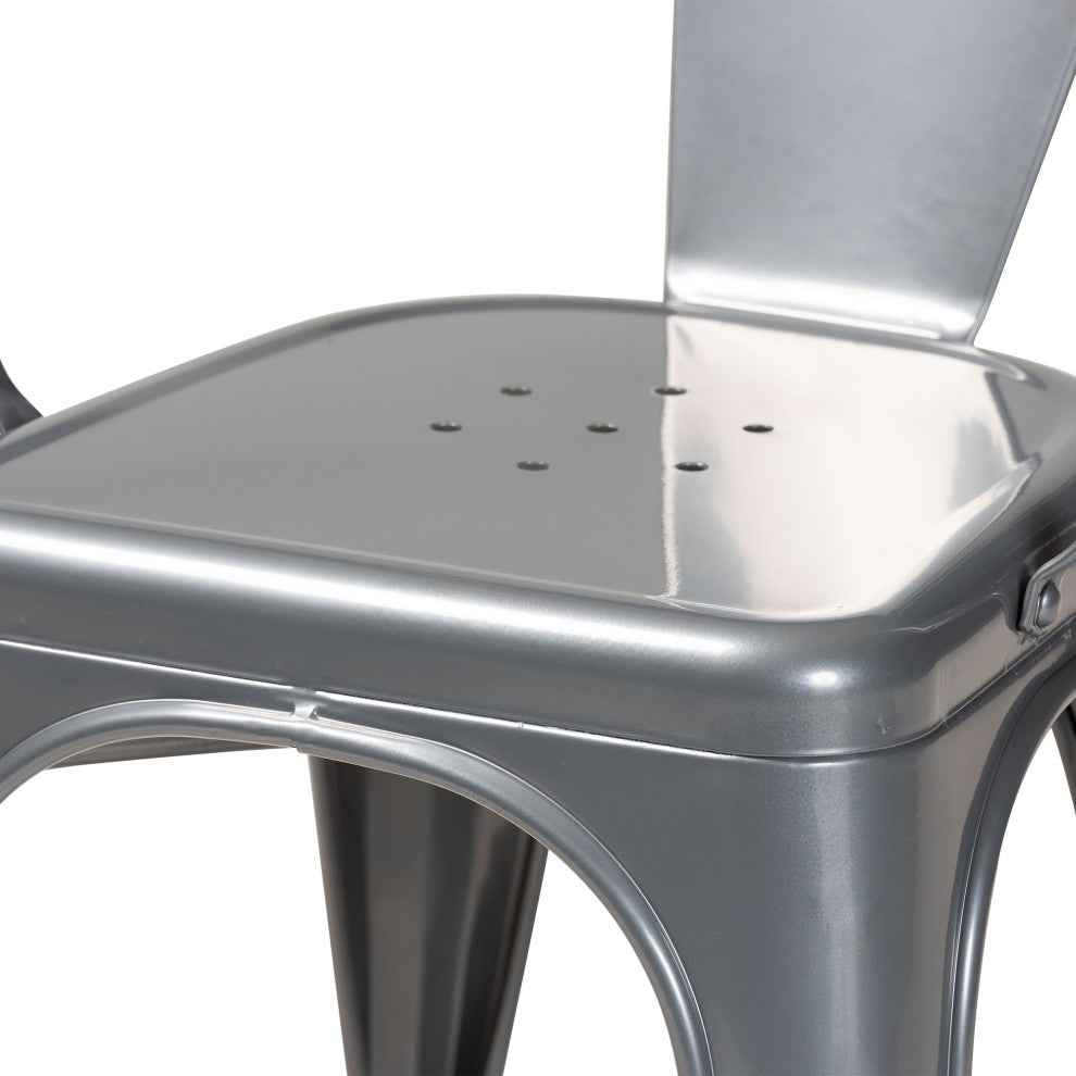 Lianne Industrial 4-Piece Dining Chairs, Gray