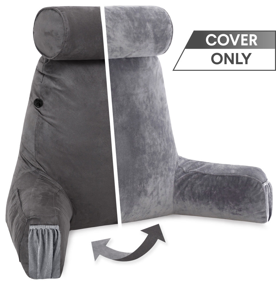 Medium Husband Pillow Cover Aspen Iron Gray Reversible Cover Only