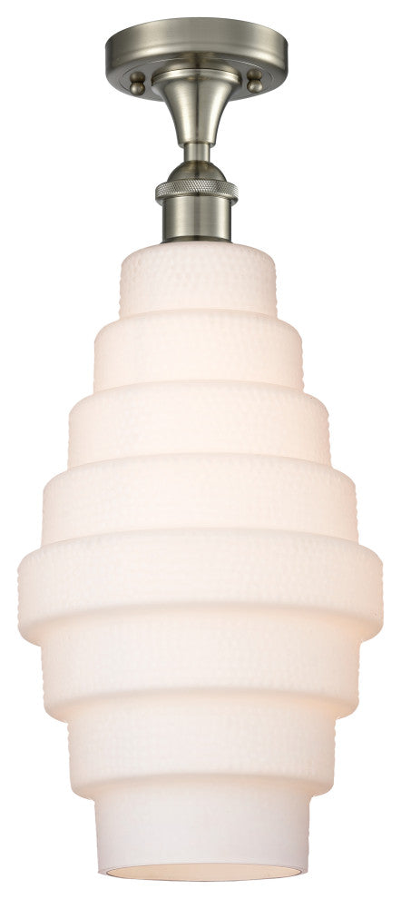 Innovations 516-1C-SN-G671-8 1 Light Flush Mount, Brushed Satin Nickel