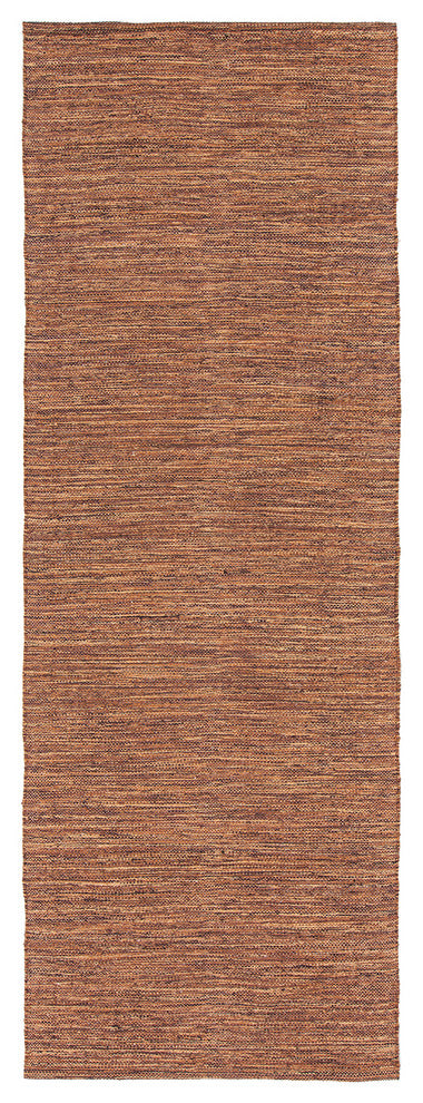 India Contemporary Area Rug, Brown, 2'6x7'6 Runner