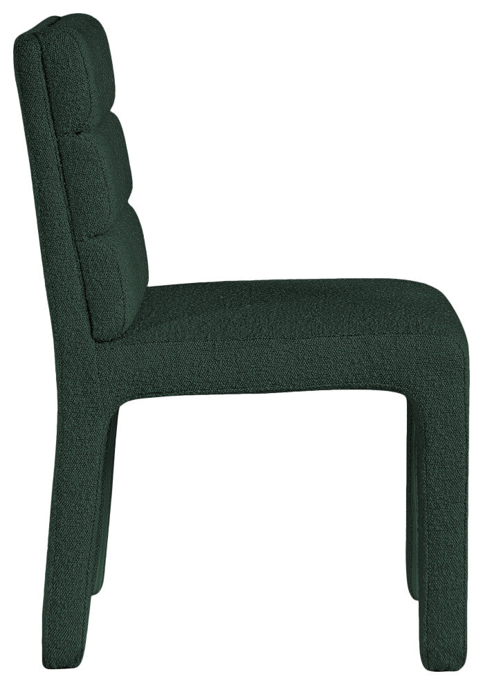 Kai Upholstered Dining Chair, Green, Boucle Fabric, Set of 2