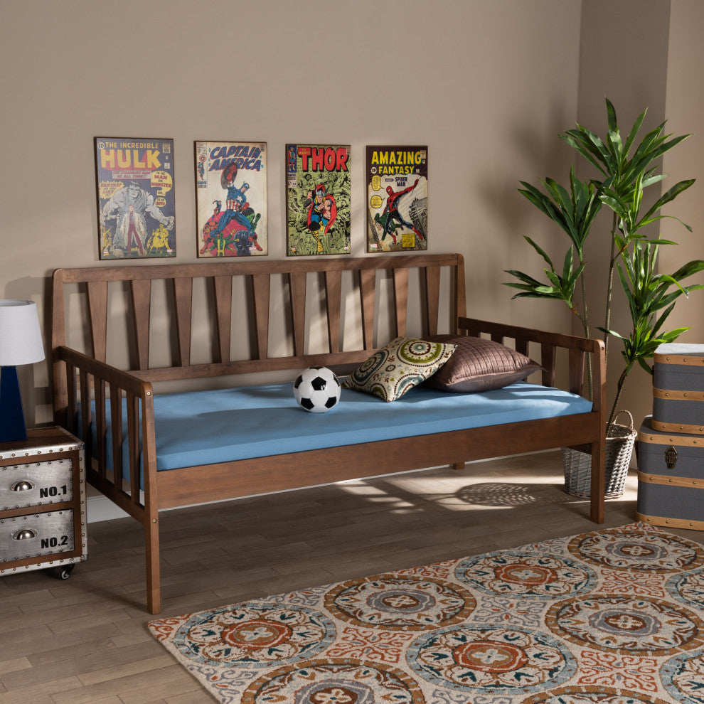 Bree Walnut Effect Modern Farmhouse Daybed