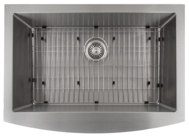 ZLINE Farmhouse Single Bowl Sink in Stainless Steel with Bottom Grid
