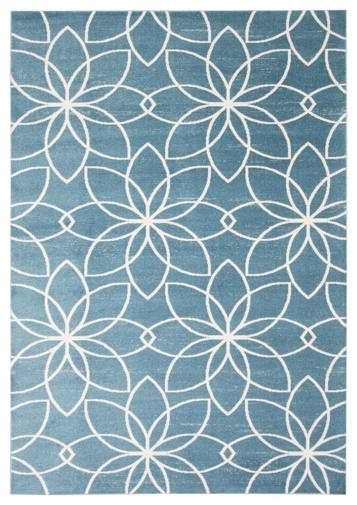 Aqua Terali Area Rug, Turquoise, 6'x9'