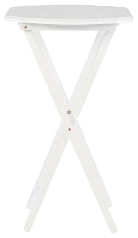 Linon Zyan Wood Folding Snack Tray Set of Two in White