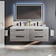 Eviva Surf 57" Bathroom Vanity, Cement Grey