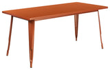 Restaurant Tables and Chairs, "Vinch" Rectangular Outdoor Bistro Table, Copper