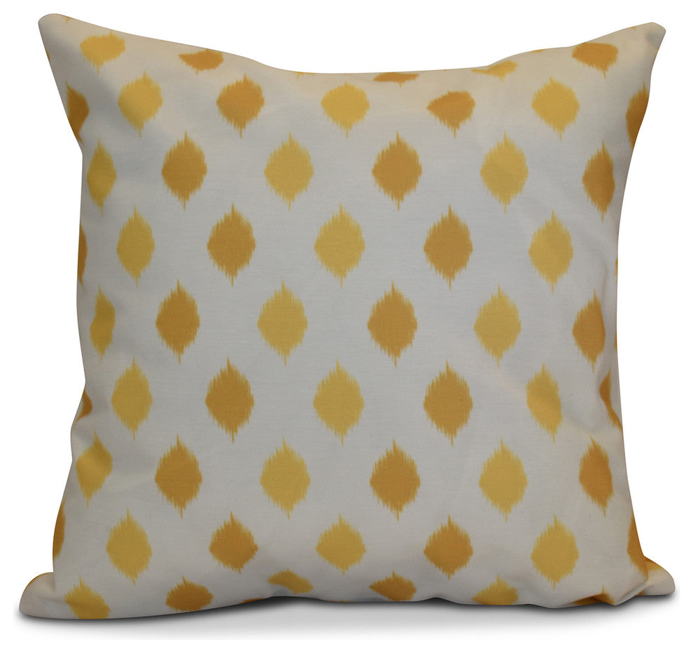 Decorative Holiday Pillow Geometric, Yellow, 18"x18"