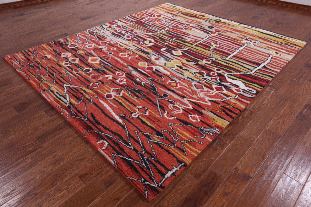 8' 4" X 10' 0" Moroccan Handmade Wool Rug Q9277