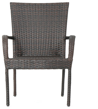 GDF Studio 7-Piece Walthham Outdoor Multibrown Wicker Dining Set