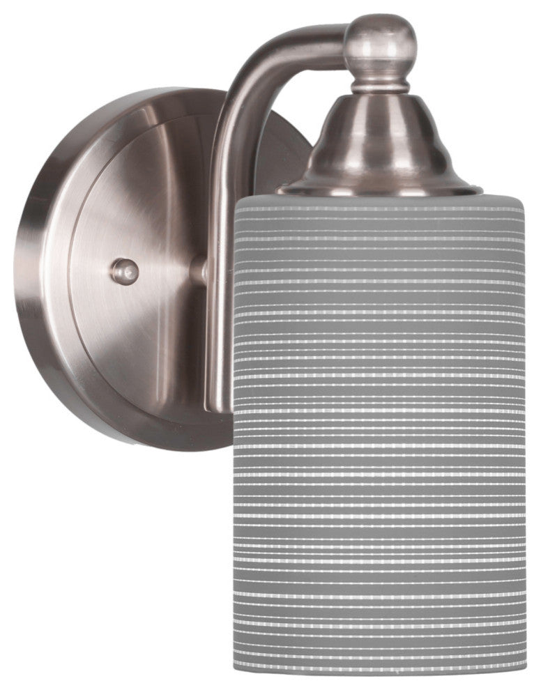 Paramount Wall Sconce, Brushed Nickel, 4" Gary Matrix Glass