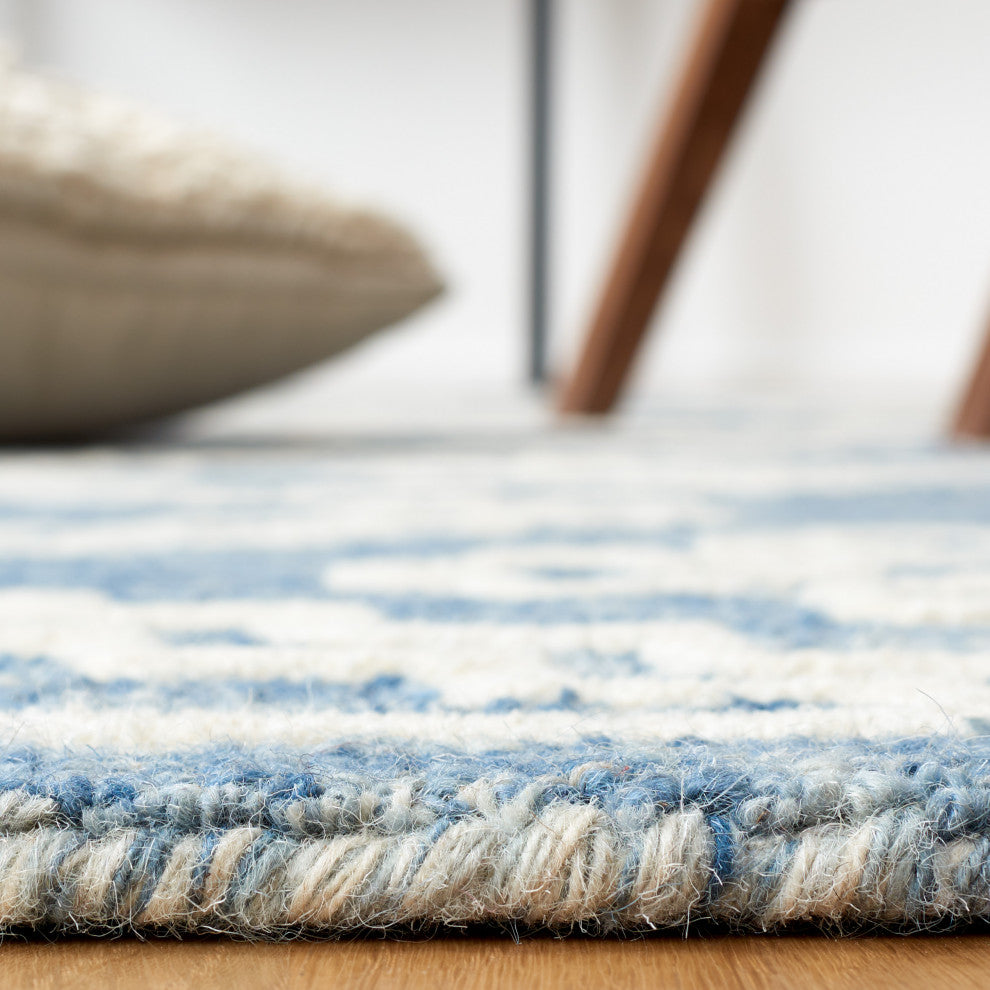 Safavieh Couture Abstract Collection, ABT852 Rug, Blue/Ivory, 5'x8'