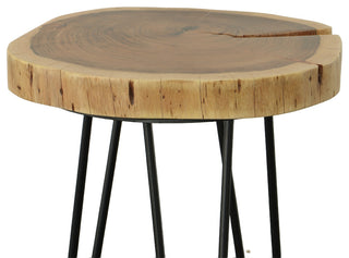 Seti Live Edge Accent Table Top, Black