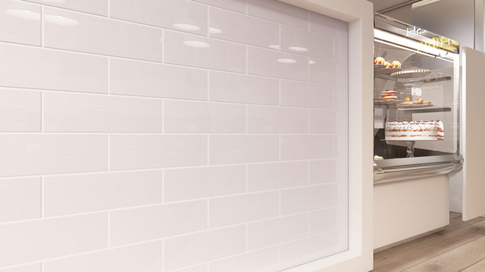 4"x12" Glass Subway Collection, Rose Pale Pink