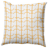 Anchor Pattern Polyester Indoor/Outdoor Pillow, Egg Yolk Yellow, 18"x18"