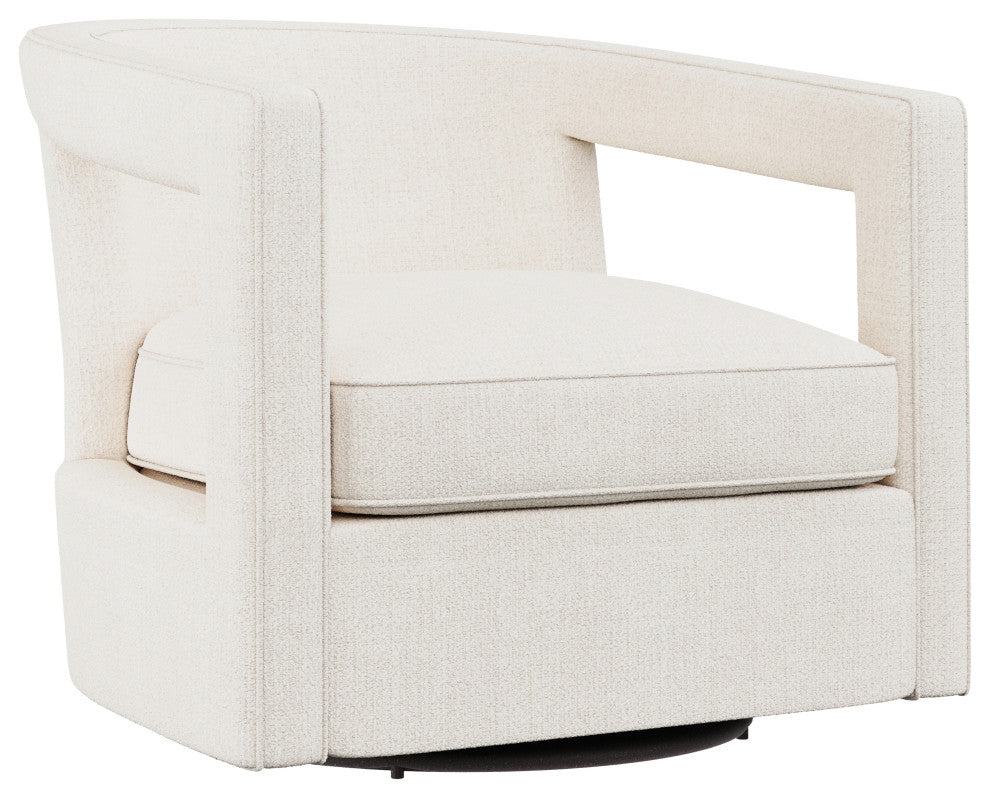 Alana Fabric Swivel Chair No Nails Custom, White