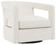 Alana Fabric Swivel Chair No Nails Custom, White