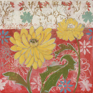 "Yellow Flowers 1" Painting Print on Wrapped Canvas
