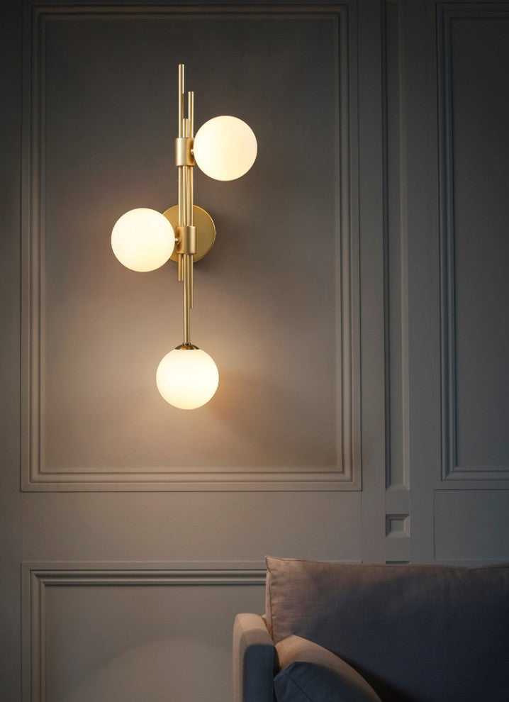 Mieres | Luxury Minimalist Glass LED Wall Lamp, White, Left